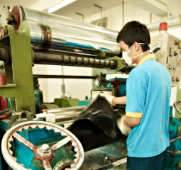 Black rubber mixing workshop